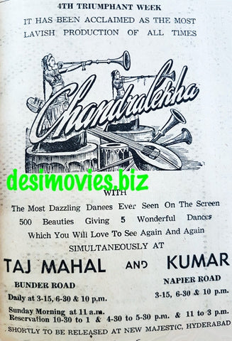 Chandralekha (1948) Press Advert
