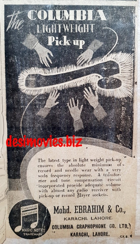 Columbia Record Player (1949) Press Advert 1949 - www.desimovies.biz