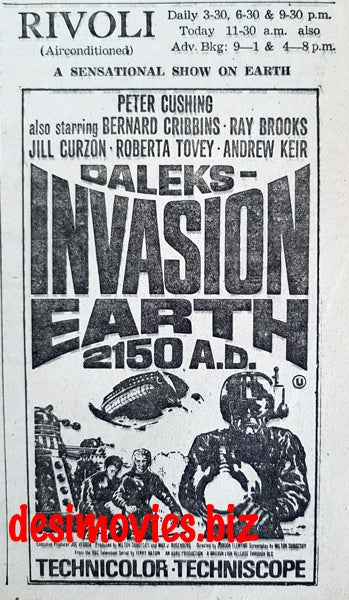 Daleks - Invasion Earth 2150 A.D. (1966) Press Advert (1967) - www.desimovies.biz