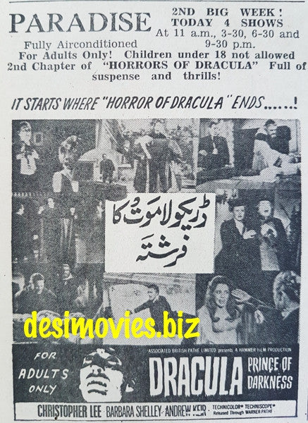 Dracula Prince of Darkness (1966) Press Ad - www.desimovies.biz