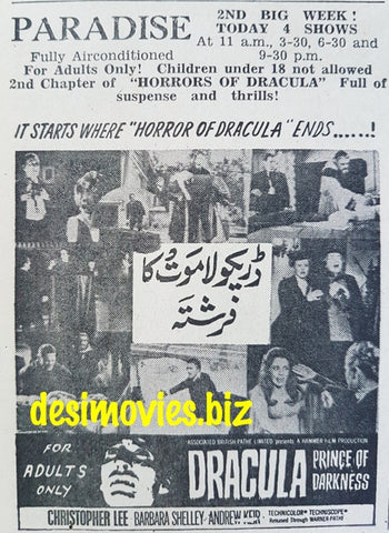 Dracula Prince of Darkness (1966) Press Ad - www.desimovies.biz
