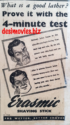 Erasmic Lather (1949) Press Advert 1949 - www.desimovies.biz