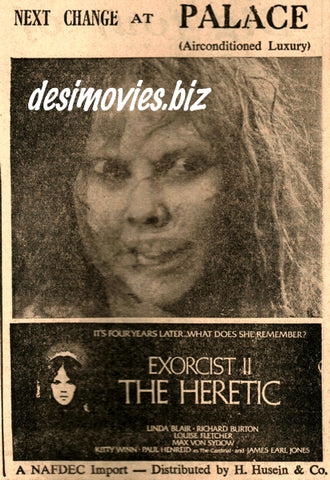 Exorcist 2: The Heretic (1978) Press Advert (1979) - www.desimovies.biz