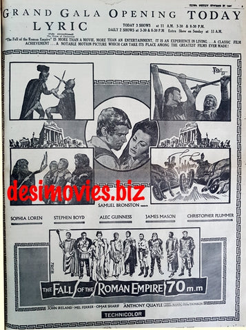 Fall of the Roman Empire, The (1966) Press Advert (1967) - www.desimovies.biz