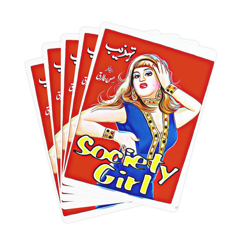 Society Girl Poker Cards