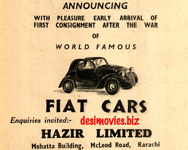 Fiat (1947) Press Advert 1947 - www.desimovies.biz