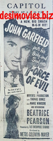 Force of Evil, The (1948) Press Advert - www.desimovies.biz