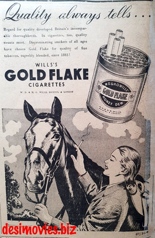 Gold Flake (1949) Press Advert - www.desimovies.biz