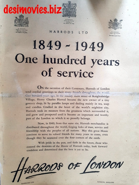 Harrods (1949) Press Advert 1949 - www.desimovies.biz