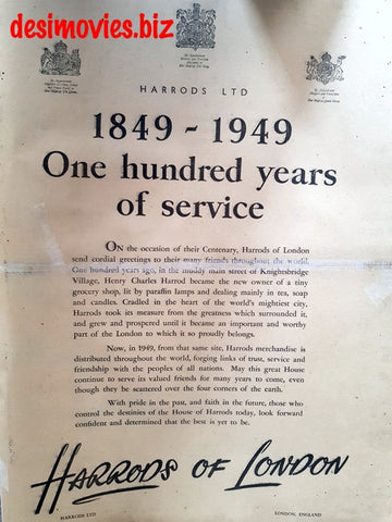 Harrods (1949) Press Advert 1949 - www.desimovies.biz