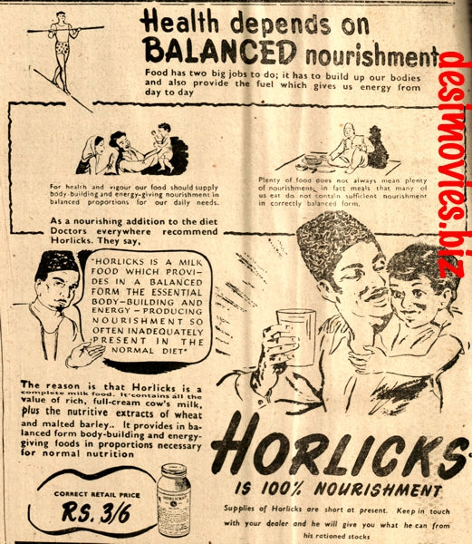 Horlicks (1947) Press Advert 1947 - www.desimovies.biz