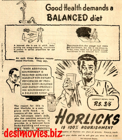 Horlicks (1947) Press Advert 1947 -1
