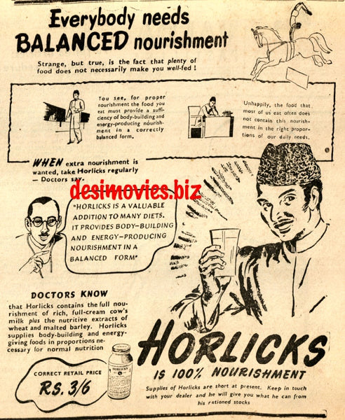 Horlicks (1947) Press Advert 1947 - 2 - www.desimovies.biz