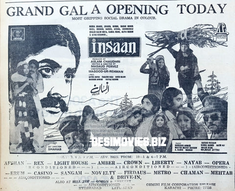 Insaan (1977) Press Advert - Karachi 1977