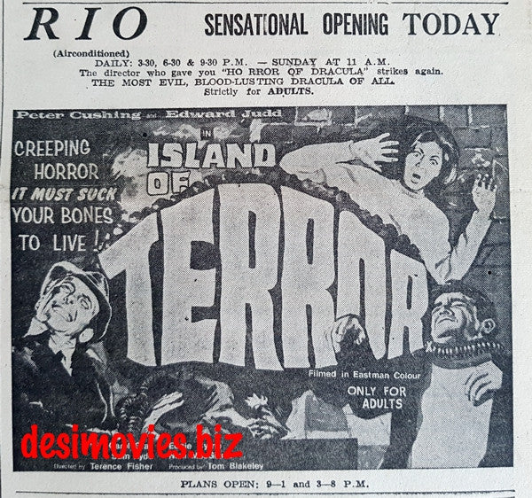 Island of Terror, The (1966) Press Ad - Karachi 1967
