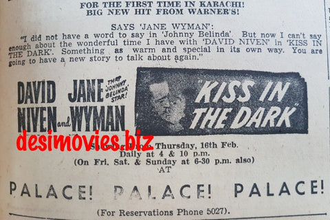 Kiss in the Dark, A  (1949) Press Ad - www.desimovies.biz
