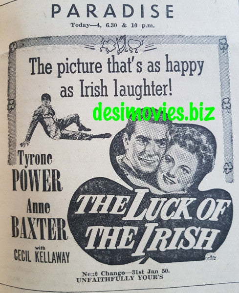 Luck of the Irish, The (1948) Press Advert - www.desimovies.biz