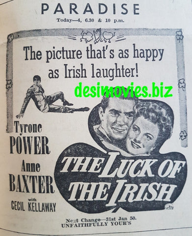 Luck of the Irish, The (1948) Press Advert - www.desimovies.biz
