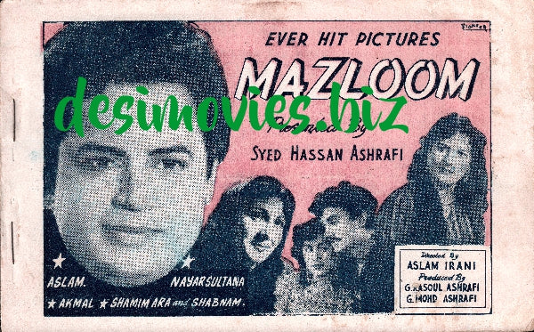 Mazloom (1969) Original Booklet - www.desimovies.biz