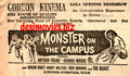Monster on the Campus (1958) Press Advert 1960 - www.desimovies.biz
