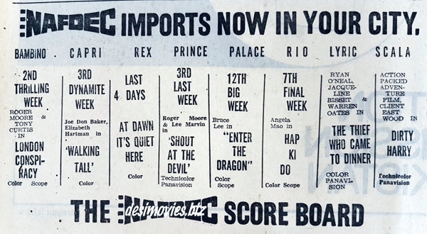 The Nafdec Score Board 1977 Press Advert - www.desimovies.biz