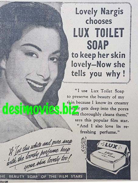 Nargis (1950) Lux Advert