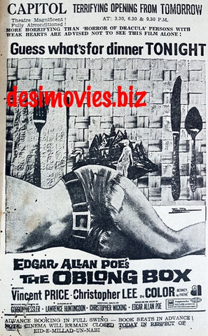 Oblong Box, The (1969) Press Ad for Karachi - www.desimovies.biz