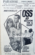 OSS Mission For a Killer  (1966) Press Ad, Karachi - www.desimovies.biz