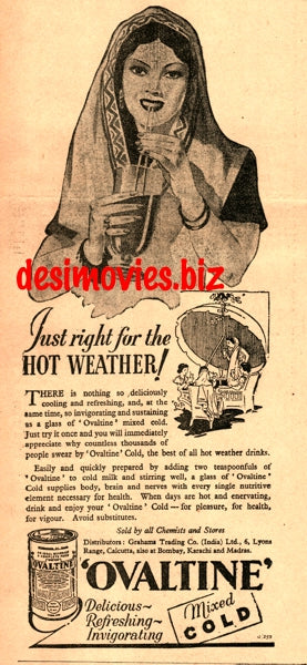 Ovaltine (1947) Press Advert 1947 - www.desimovies.biz