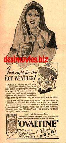 Ovaltine (1947) Press Advert 1947 - www.desimovies.biz
