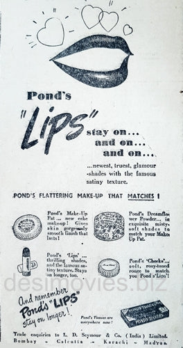 Ponds Lips (1947) Press Advert 1947 - www.desimovies.biz