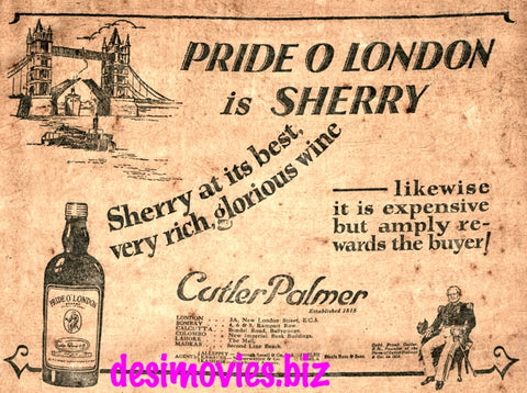 Cutler Palmer - Pride O London Sherry (1927) Press Advert 1927 - www.desimovies.biz