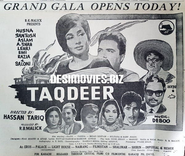 Taqdeer (1967) Press Ad - Karachi 1967