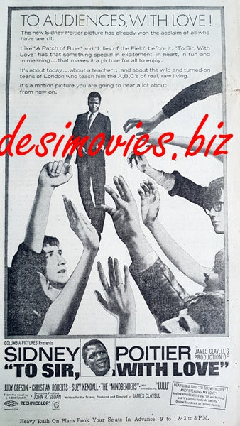 To Sir With Love (1967) Press Ad - www.desimovies.biz