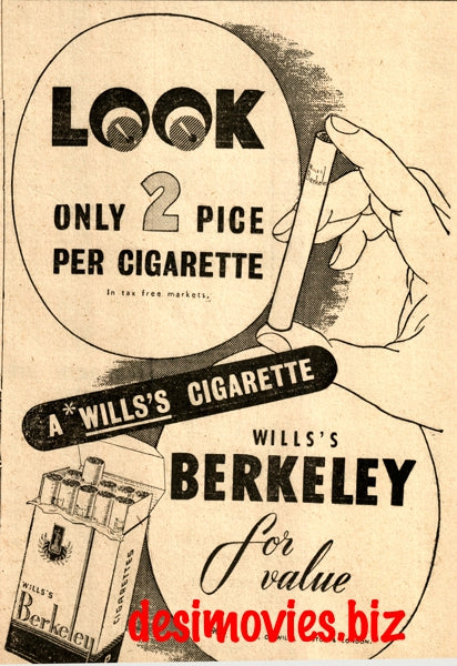 Wills Cigarettes (1947) Press Advert 1947 - www.desimovies.biz